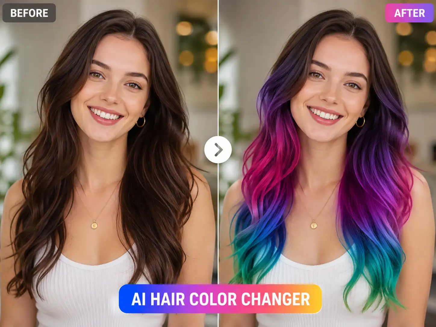 AI hair color changer demo result