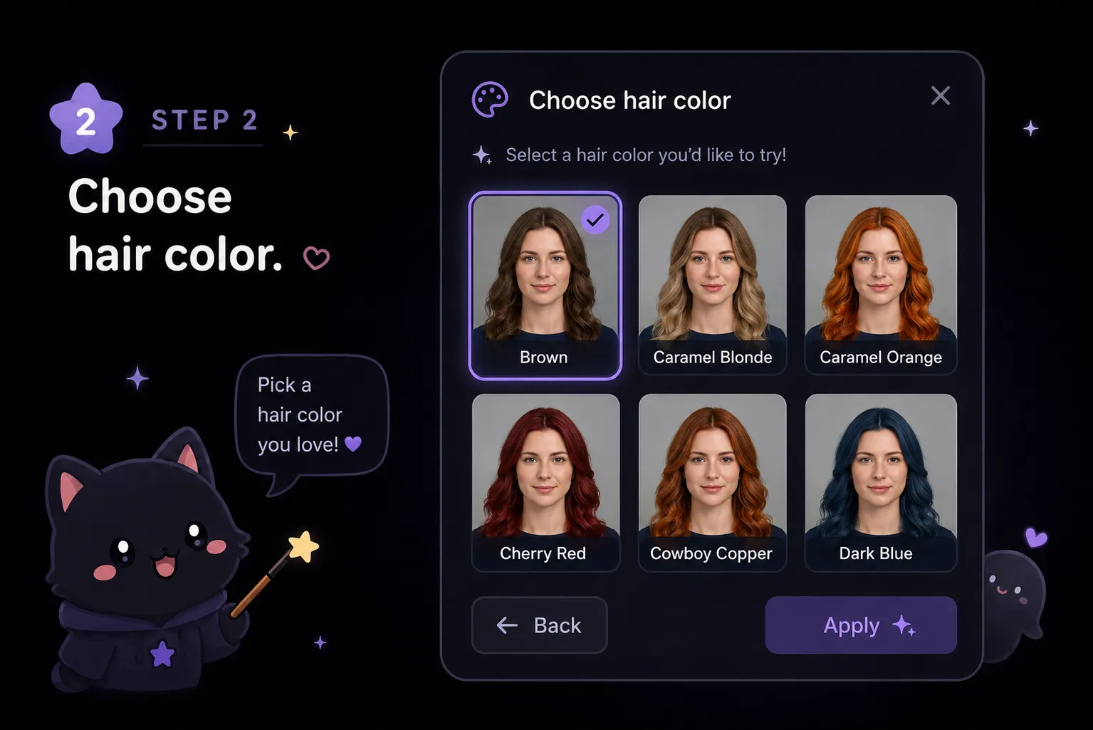 Sign up to claim bonus credits for AI hair color edits