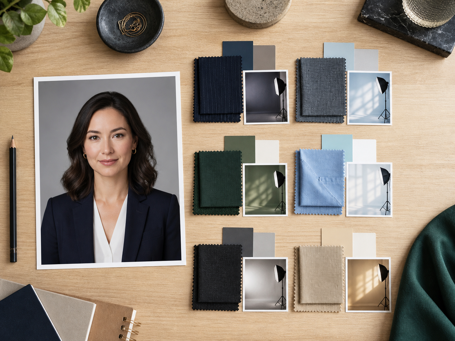 Choosing wardrobe, background, and lighting for a professional headshot