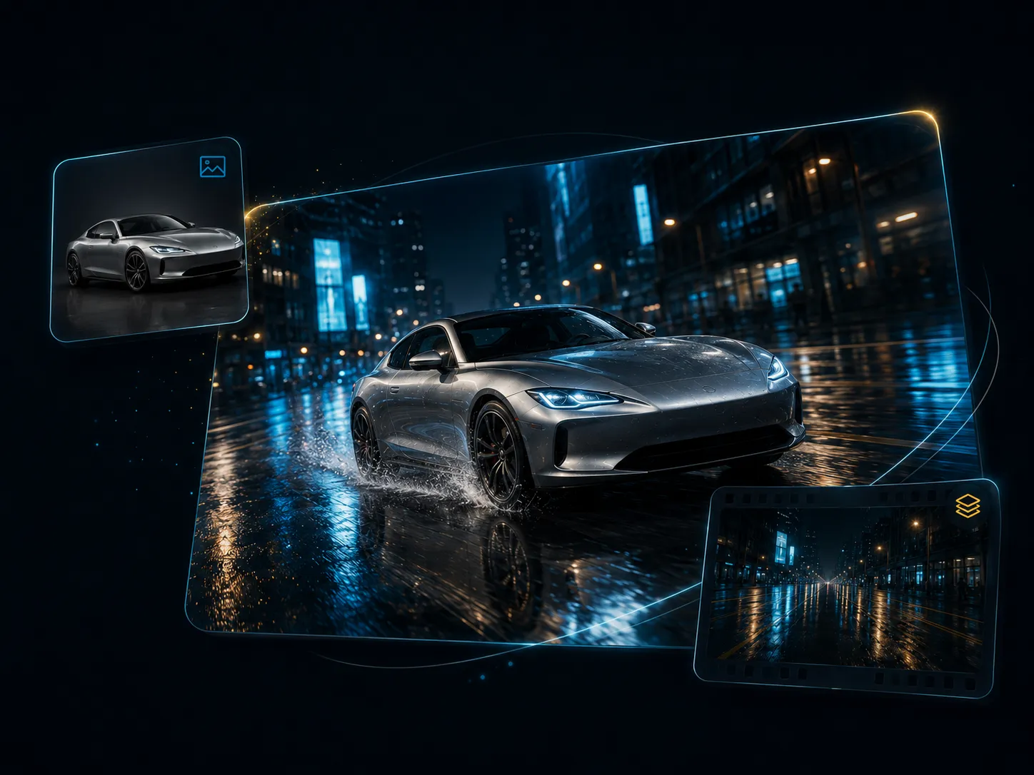 AI image combiner example with multiple source images and one unified result